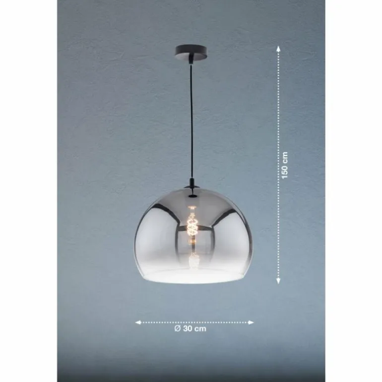 Suspension Fischer & Honsel Amos Noir, 1 lumière