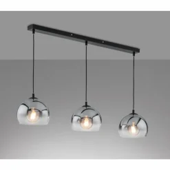 Suspension Fischer & Honsel Amos Noir, 3 lumières