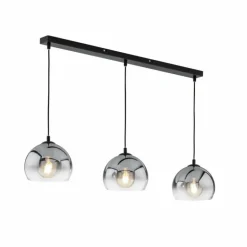 Suspension Fischer & Honsel Amos Noir, 3 lumières