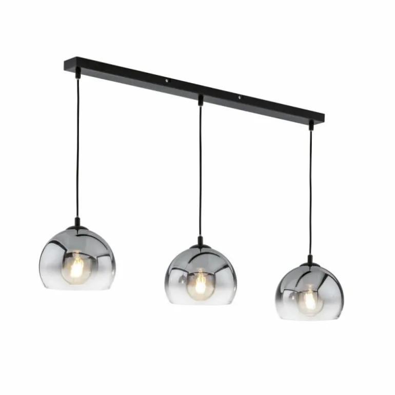 Suspension Fischer & Honsel Amos Noir, 3 lumières