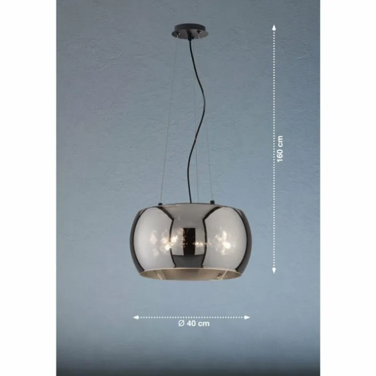 Suspension Fischer & Honsel Dima Noir, 3 lumières