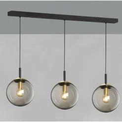 Suspension Fischer & Honsel Dini Noir, 3 lumières