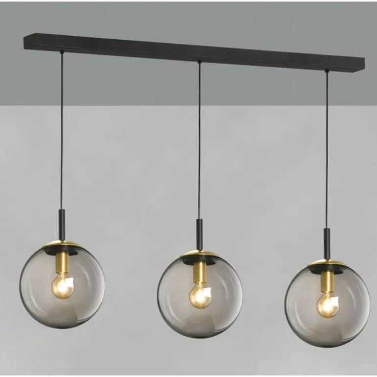 Suspension Fischer & Honsel Dini Noir, 3 lumières