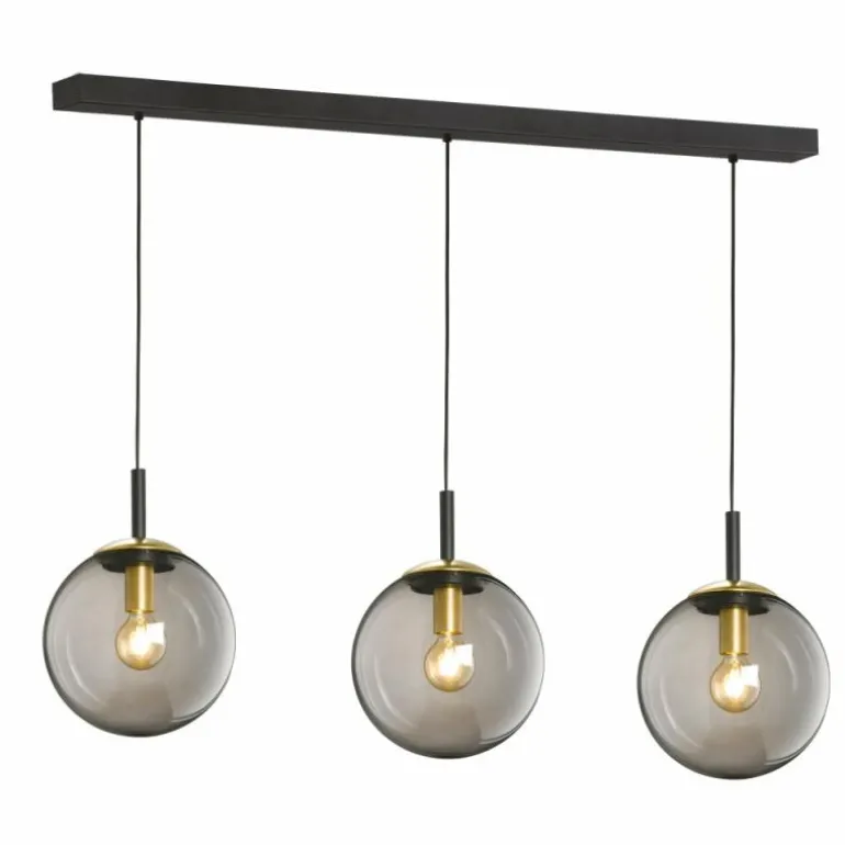 Suspension Fischer & Honsel Dini Noir, 3 lumières