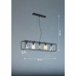 Suspension Fischer & Honsel Iska Noir, 5 lumières