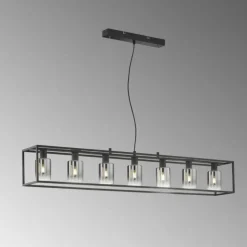 Suspension Fischer & Honsel Iska Noir, 7 lumières