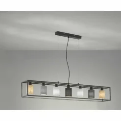 Suspension Fischer & Honsel Isko Noir, 7 lumières