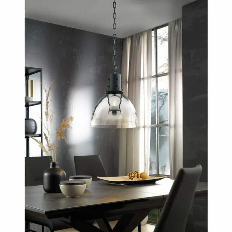 Suspension Fischer & Honsel Londo Noir, 1 lumière