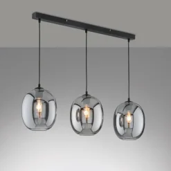 Suspension Fischer & Honsel Nayla Noir, 3 lumières