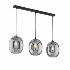 Suspension Fischer & Honsel Nayla Noir, 3 lumières