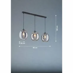 Suspension Fischer & Honsel Nayla Noir, 3 lumières