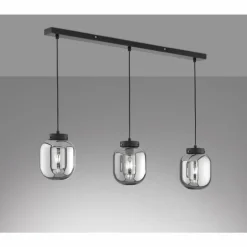 Suspension Fischer & Honsel Regi Noir, 3 lumières