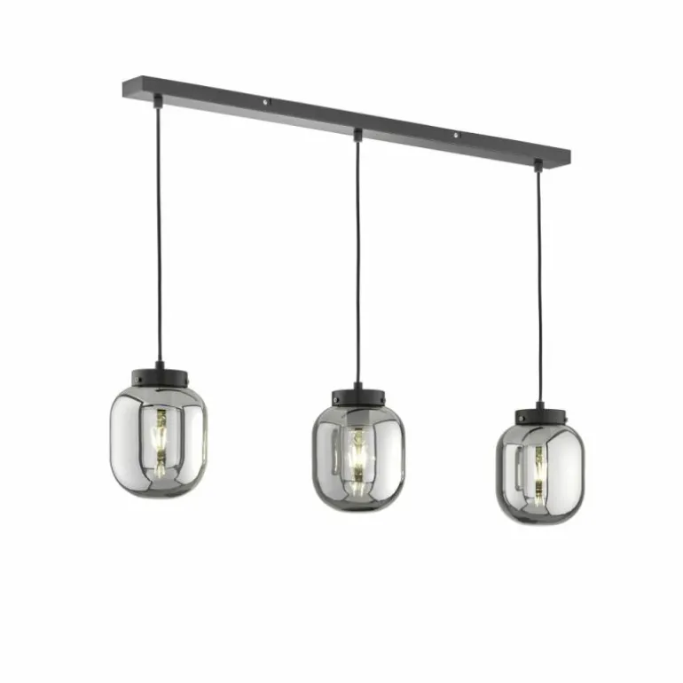 Suspension Fischer & Honsel Regi Noir, 3 lumières