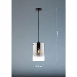 Suspension Fischer & Honsel Samu Noir, 1 lumière