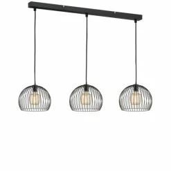 Suspension Fischer & Honsel Wire Noir, 3 lumières