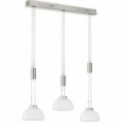 Suspension Fischer & Honsel Avignon LED Nickel mat, 3 lumières