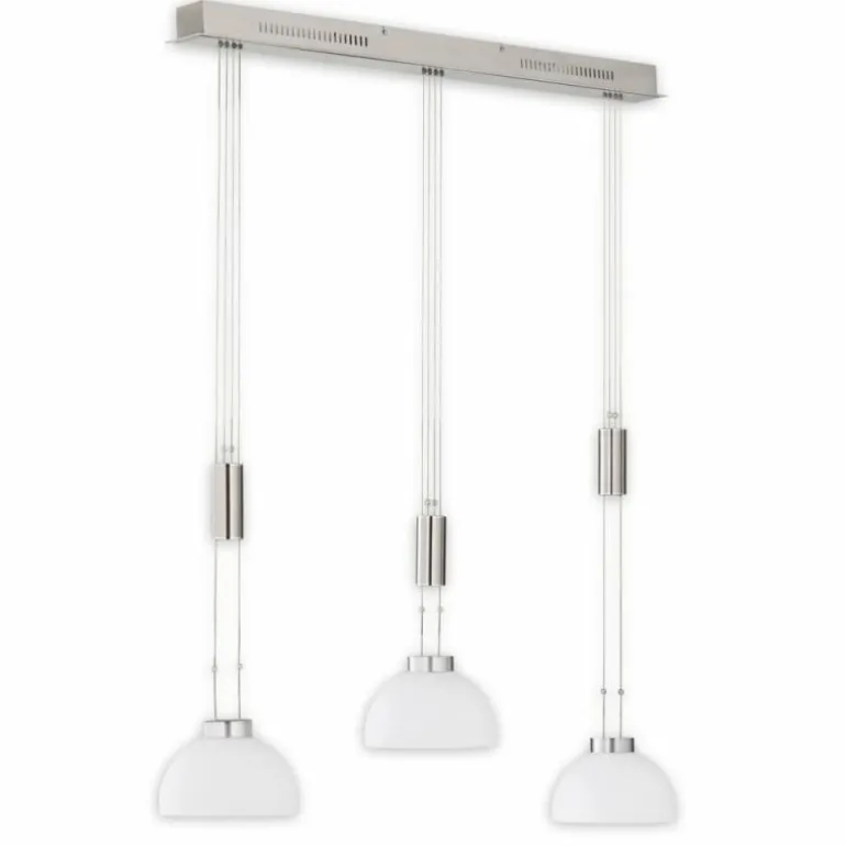 Suspension Fischer & Honsel Avignon LED Nickel mat, 3 lumières
