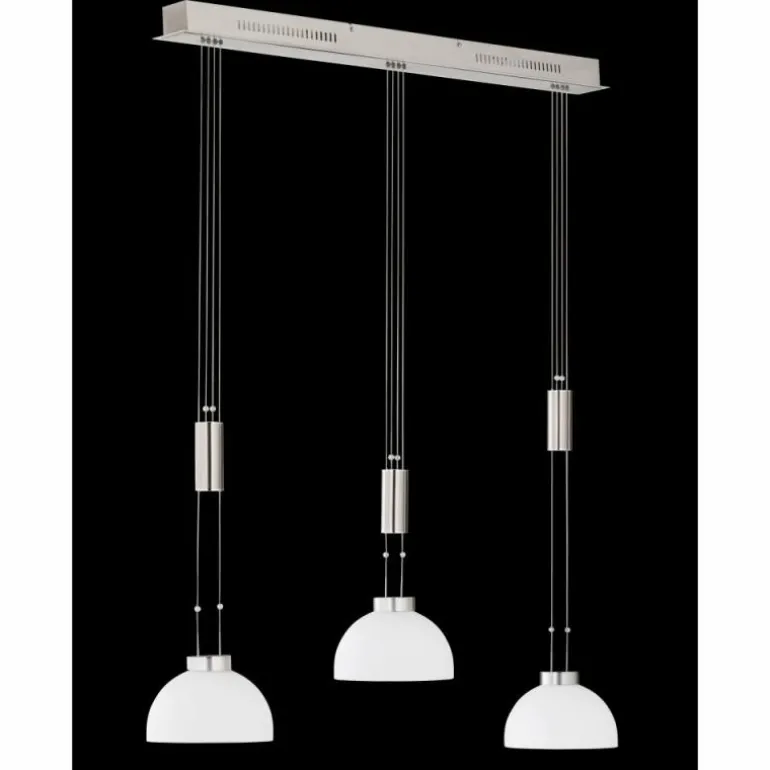 Suspension Fischer & Honsel Avignon LED Nickel mat, 3 lumières