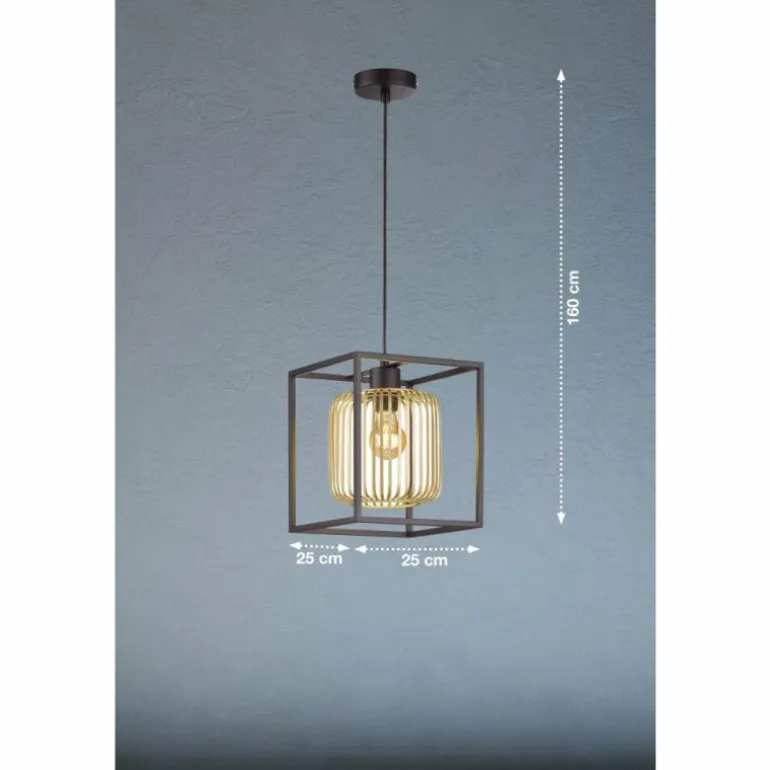 Suspension Fischer & Honsel Caydo Noir, 1 lumière