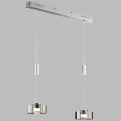 Suspension Fischer & Honsel Lavin LED Nickel mat, 2 lumières