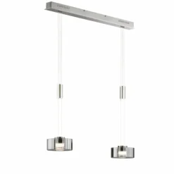 Suspension Fischer & Honsel Lavin LED Nickel mat, 2 lumières