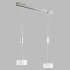Suspension Fischer & Honsel Lavin LED Nickel mat, 2 lumières