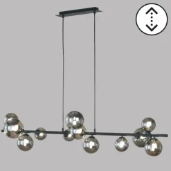 Suspension Fischer & Honsel Bala LED Noir, 12 lumières