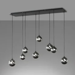 Suspension Fischer & Honsel Bala LED Noir, 8 lumières