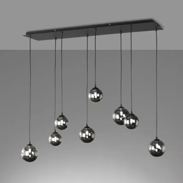 Suspension Fischer & Honsel Bala LED Noir, 8 lumières