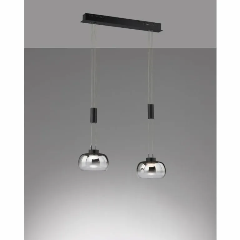 Suspension Fischer & Honsel Arosa LED Noir, 2 lumières