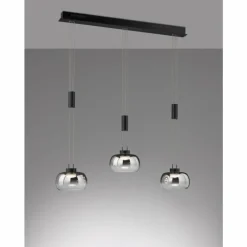 Suspension Fischer & Honsel Arosa LED Noir, 3 lumières