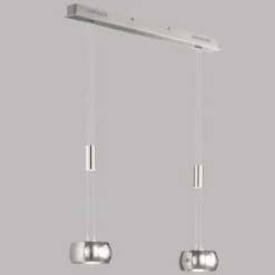 Suspension Fischer & Honsel Colette LED Nickel mat, 2 lumières