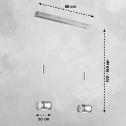 Suspension Fischer & Honsel Colette LED Nickel mat, 2 lumières