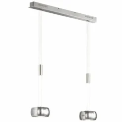 Suspension Fischer & Honsel Colette LED Nickel mat, 2 lumières