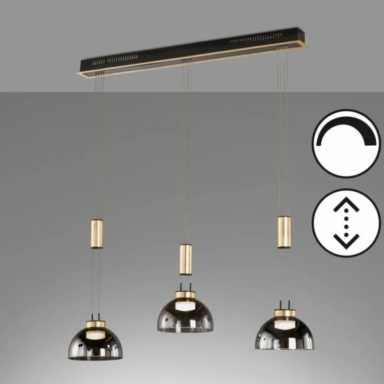 Suspension Fischer & Honsel Avignon LED Noir, 3 lumières
