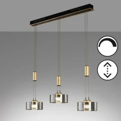 Suspension Fischer & Honsel Lavin LED Noir, 3 lumières