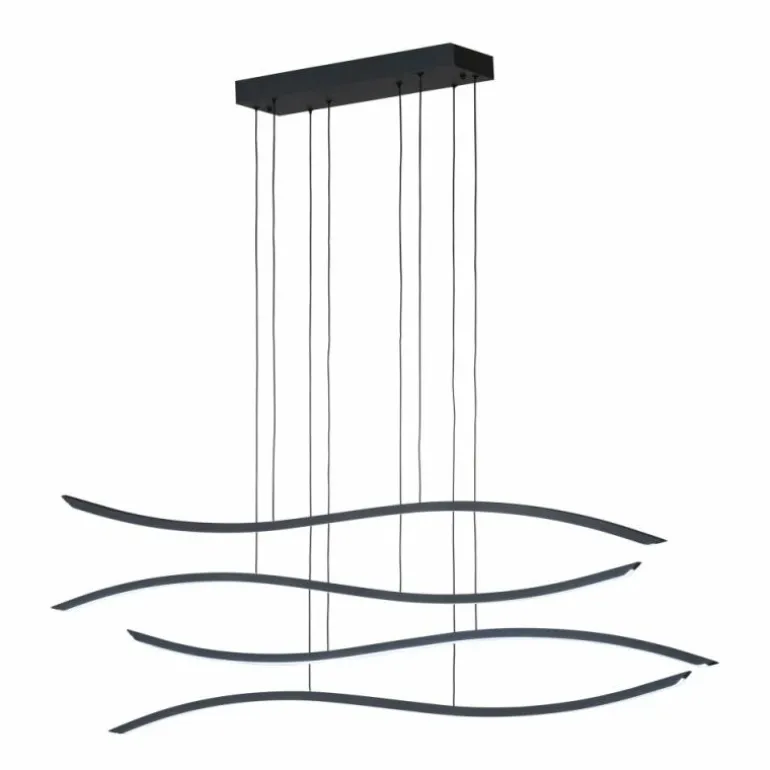 Suspension Fischer & Honsel Fisk LED Noir, 1 lumière, Télécommandes