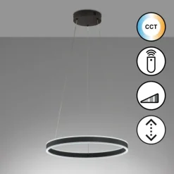 Suspension Fischer & Honsel Sirko LED Noir, 1 lumière, Télécommandes