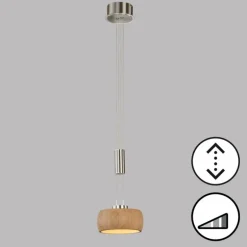 Suspension Fischer & Honsel SHINE-WOOD LED Nickel mat, 1 lumière