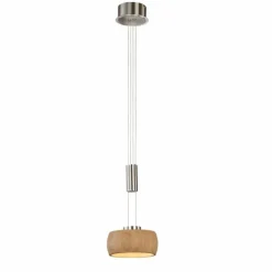 Suspension Fischer & Honsel SHINE-WOOD LED Nickel mat, 1 lumière