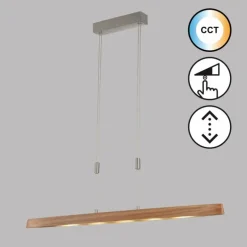 Suspension Fischer & Honsel SHINEWOOD LED Nickel mat, 5 lumières