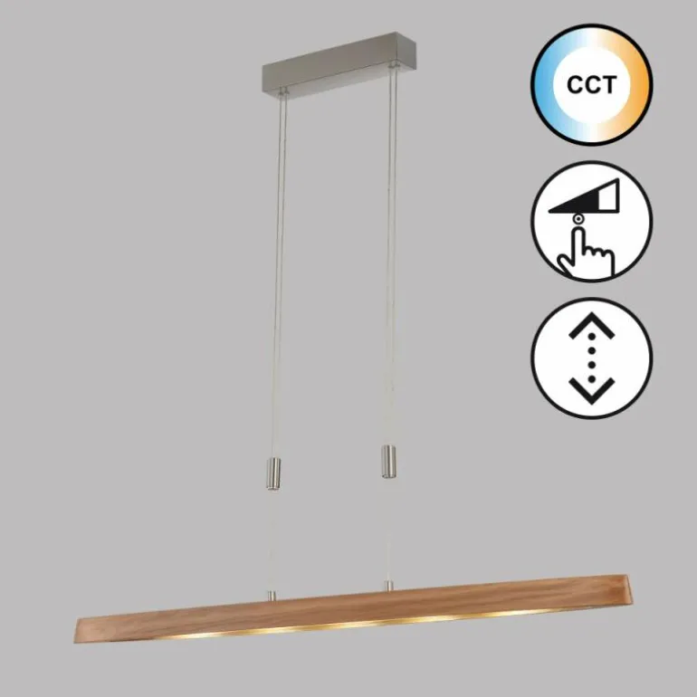 Suspension Fischer & Honsel SHINEWOOD LED Nickel mat, 5 lumières