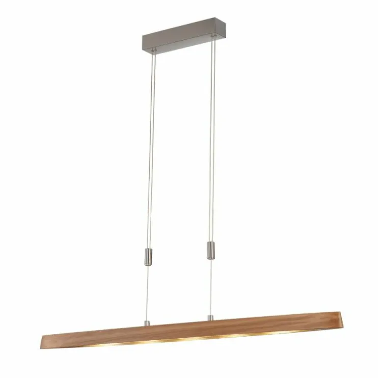 Suspension Fischer & Honsel SHINEWOOD LED Nickel mat, 5 lumières