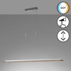 Suspension Fischer & Honsel SHINE-WOOD LED Nickel mat, 1 lumière
