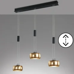 Suspension Fischer & Honsel Colette LED Noir, 3 lumières