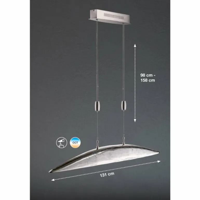 Suspension Fischer SHINE LED Nickel mat, 6 lumières