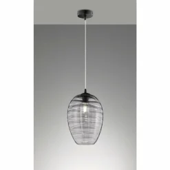 Suspension Fischer-Honsel Gordes Noir, 1 lumière