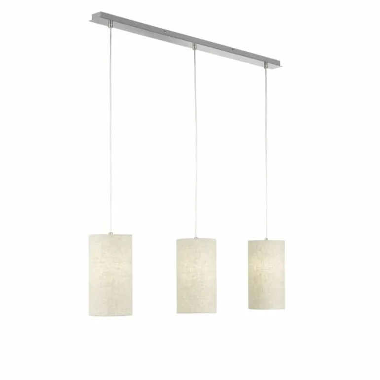 Suspension Fischer-Honsel Thor Nickel mat, 3 lumières