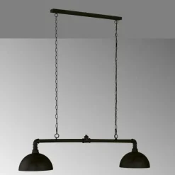 Suspension Fischer-Honsel Leitung Noir, 2 lumières