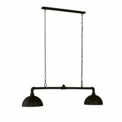 Suspension Fischer-Honsel Leitung Noir, 2 lumières